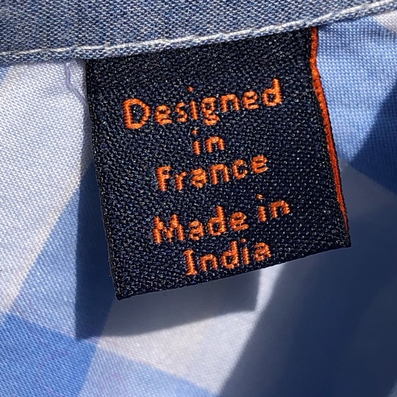 Faconnable Blue Check Button-Up Regular Fit M - Picture 5 of 6